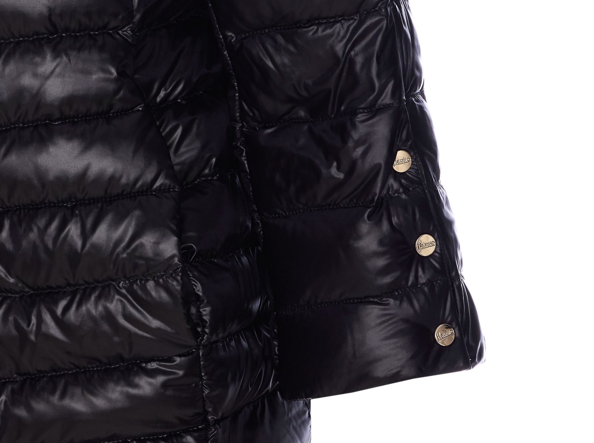 Herno Woman Puffer Black Size 6 Polyamide, Polyester, Cotton In Black