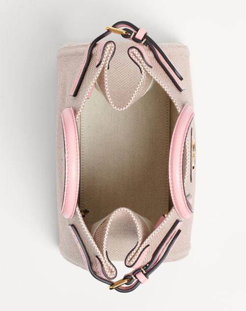 Valentino Antibes Canvas And Karung Shopping Tote Bag In Nude