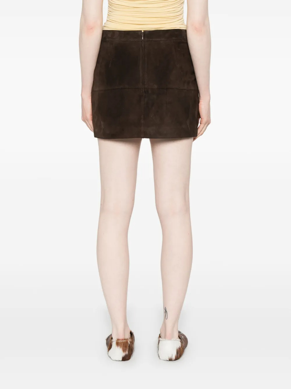 Shop P.a.r.o.s.h Suede Mini Skirt