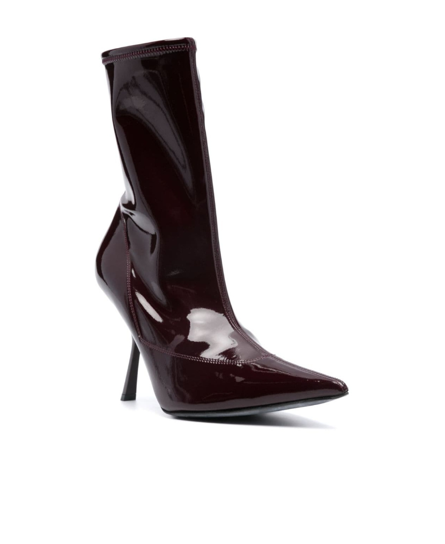 Sergio Rossi Woman Ankle Boots Burgundy Size 7 Textile Fibers In Black