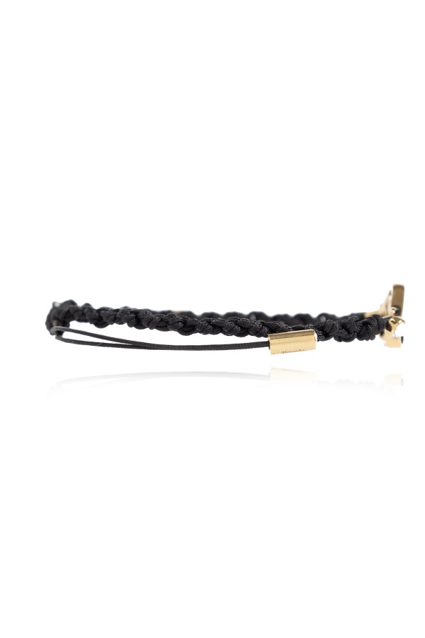 Alexander Mcqueen Seal-plaque Braided-strap Bracelet In Multicolor