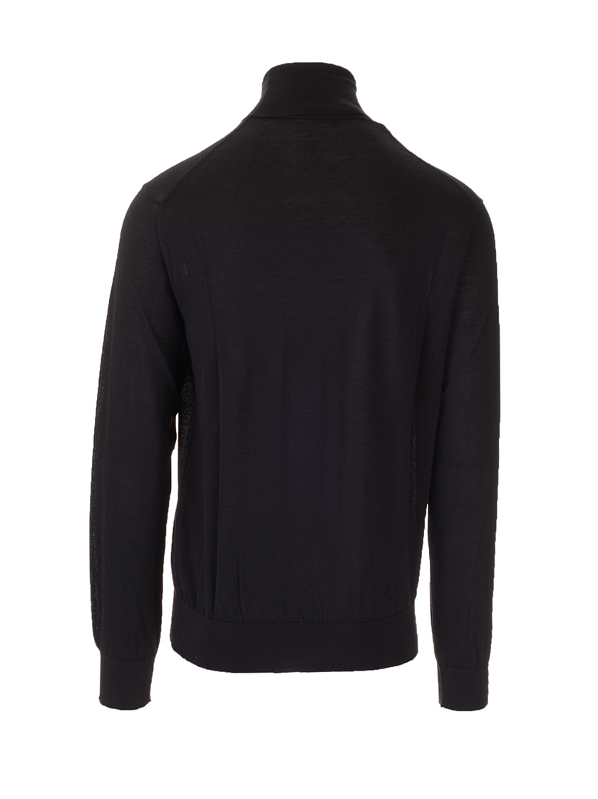 Dolce & Gabbana Blue Long Sleeve Turtleneck Pullover Sweater In Black