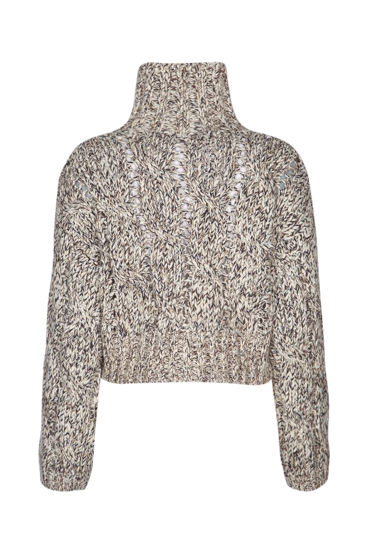Brunello Cucinelli Dazzling Cable-knit Cardigan In Gray