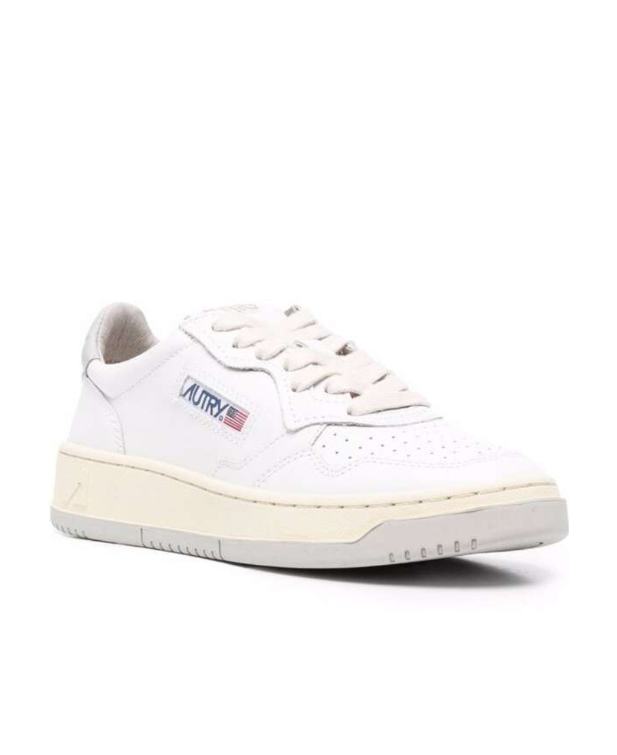 Shop Autry Logo-patch Lace-up Sneakers In White