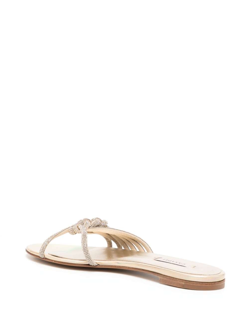 Casadei Knot-detail Slide Sandals In Nude