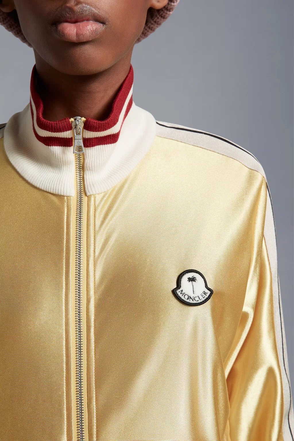 MONCLER SHINY ZIP-UP SWEATSHIRT