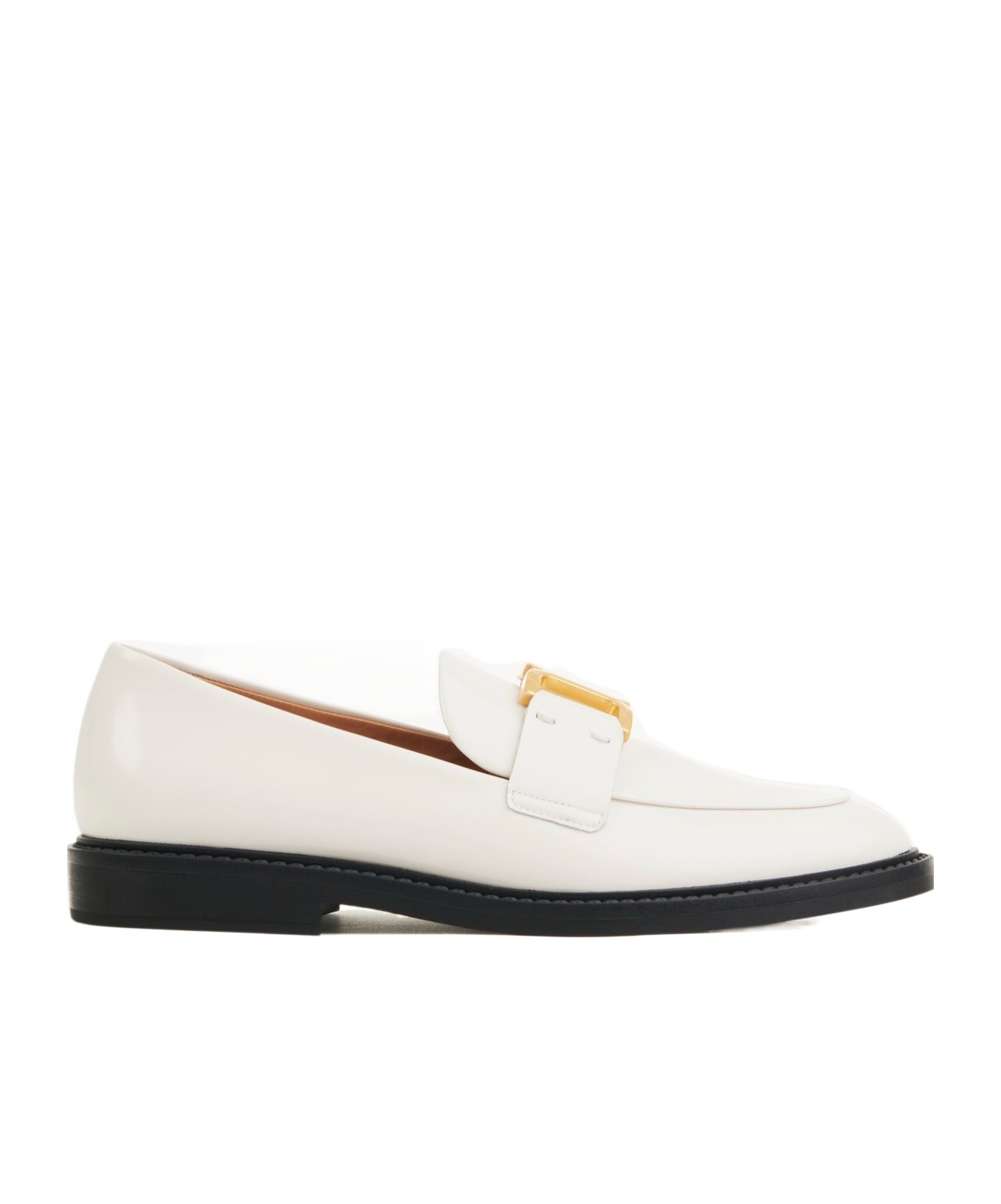 Chloé Marcie Embellished Leather Loafers In White