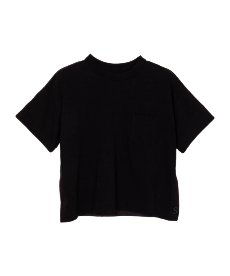 Sacai S Cotton Jersey T-shirt In Black