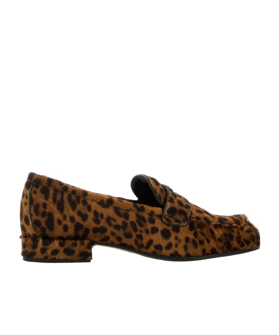 Prada Leopard Print Slip On Loafers In Brown