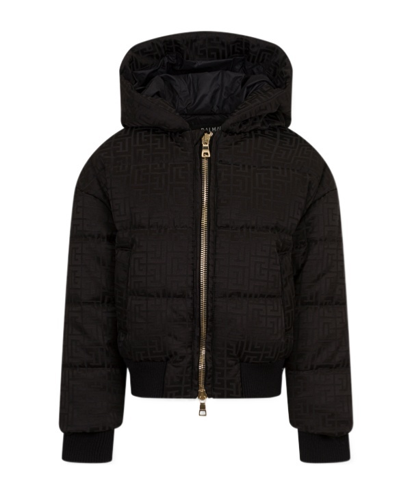 Balmain Hooded Cotton Jacket In Black