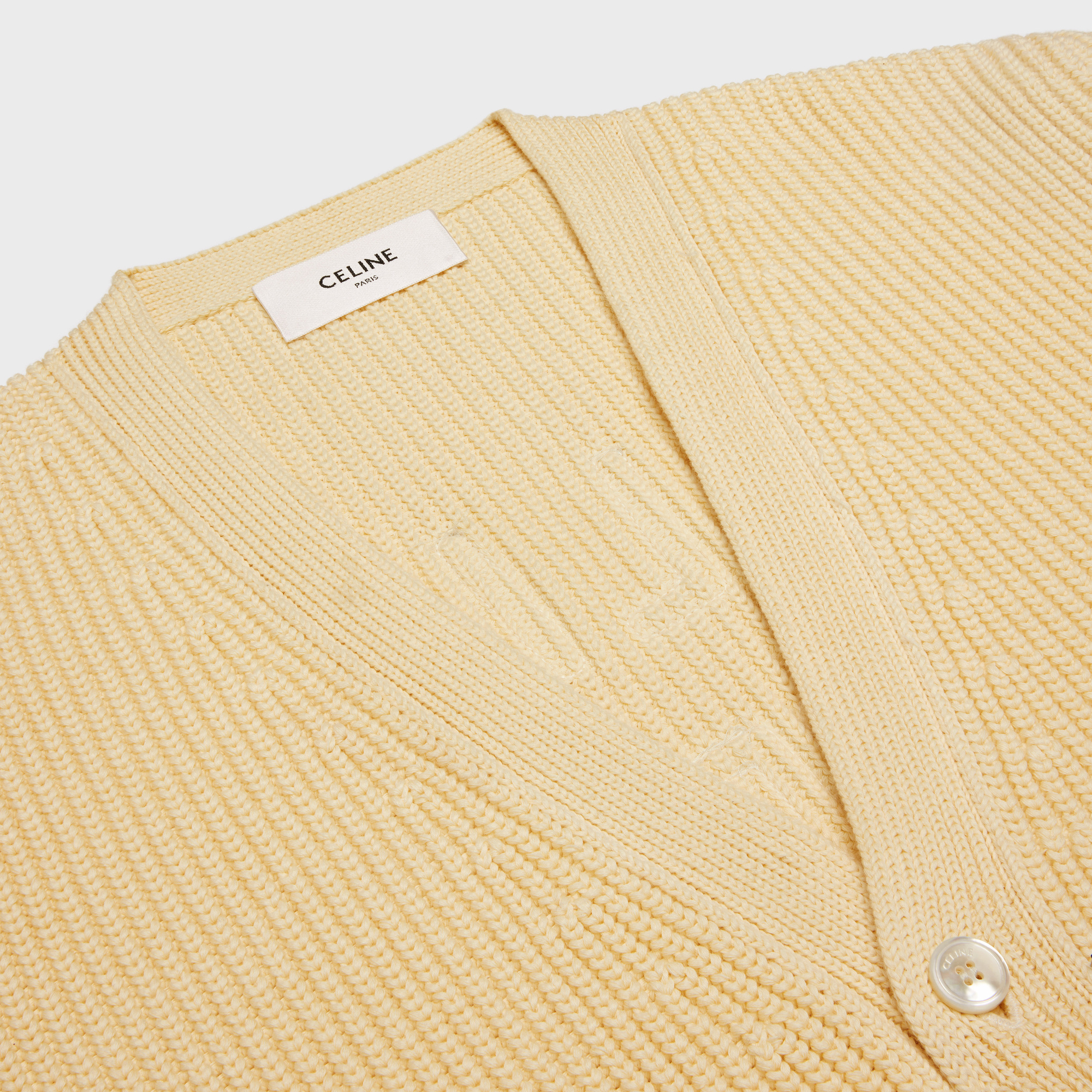 Celine V-neck Knitted Cardigan In Nude