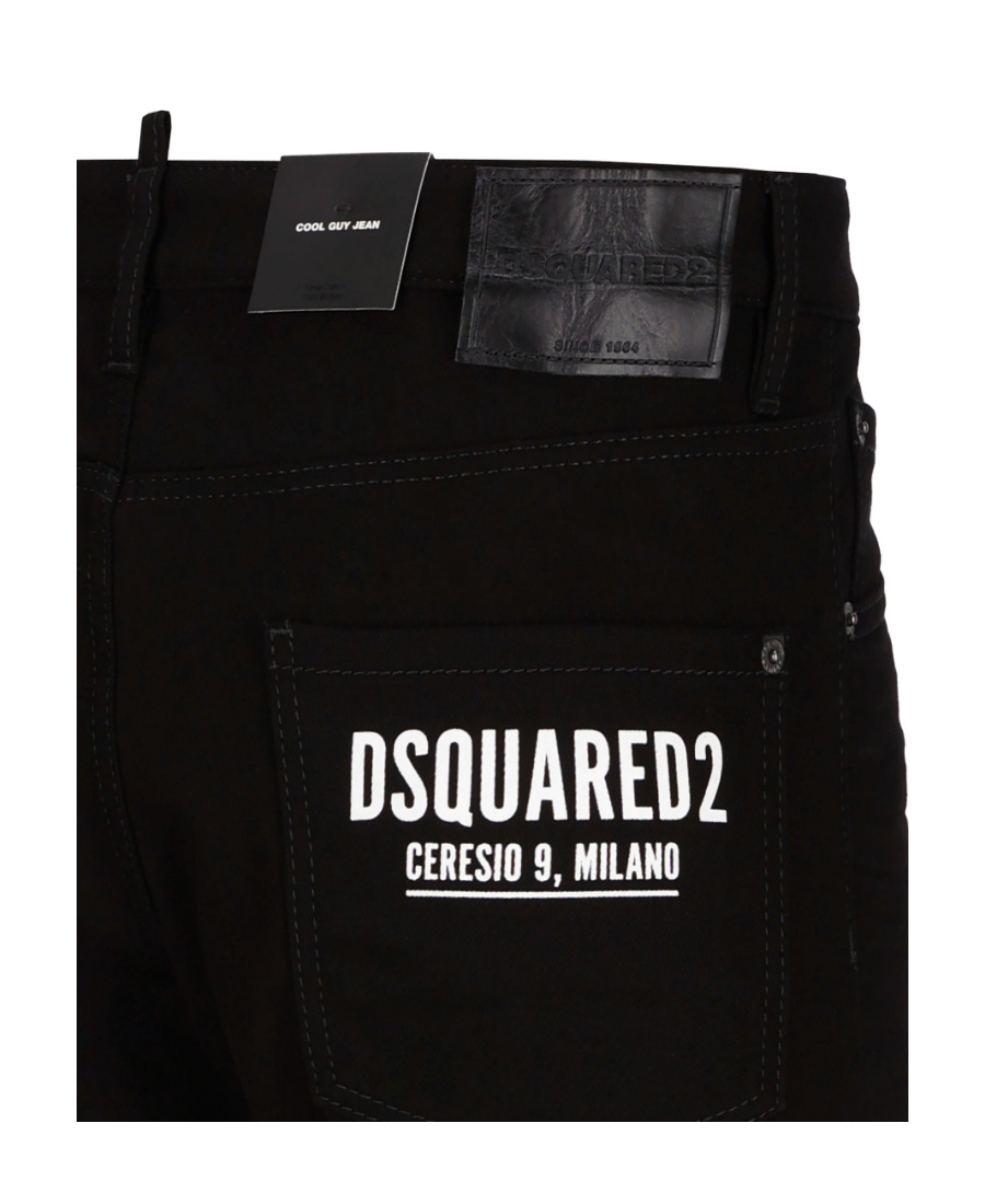 Dsquared2 Cotton Cargo Trouser With Logo Patch In Black