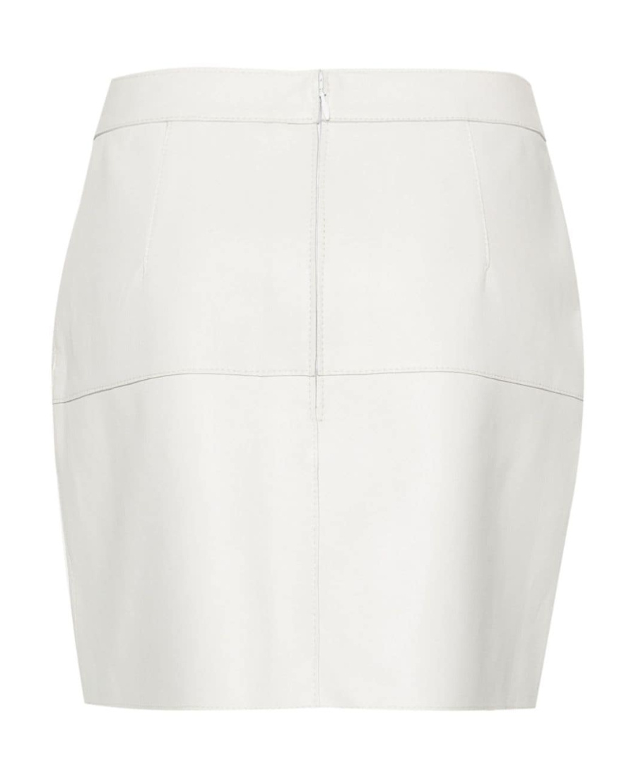 P.a.r.o.s.h Parosh Leather Mini Skirt In White