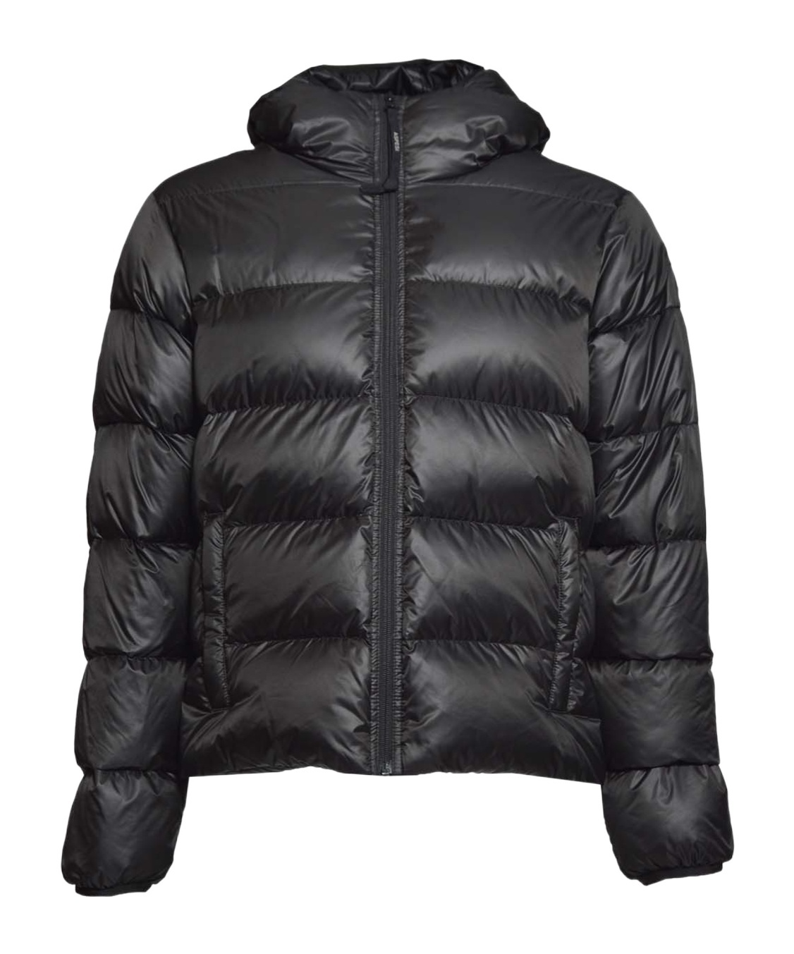 Aspesi Budd Puffer Jacket In Black Satin Fabric In Black