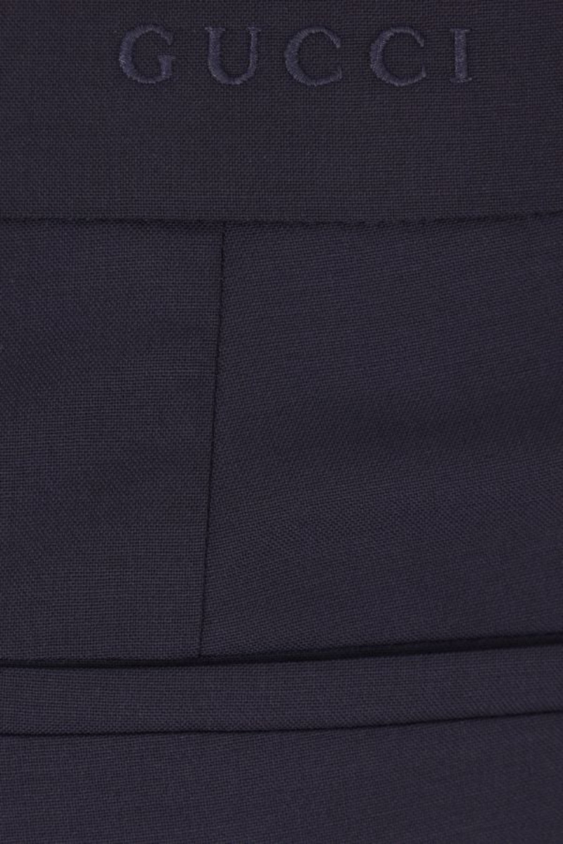 Gucci Wide-leg Trousers In Wool In Gray