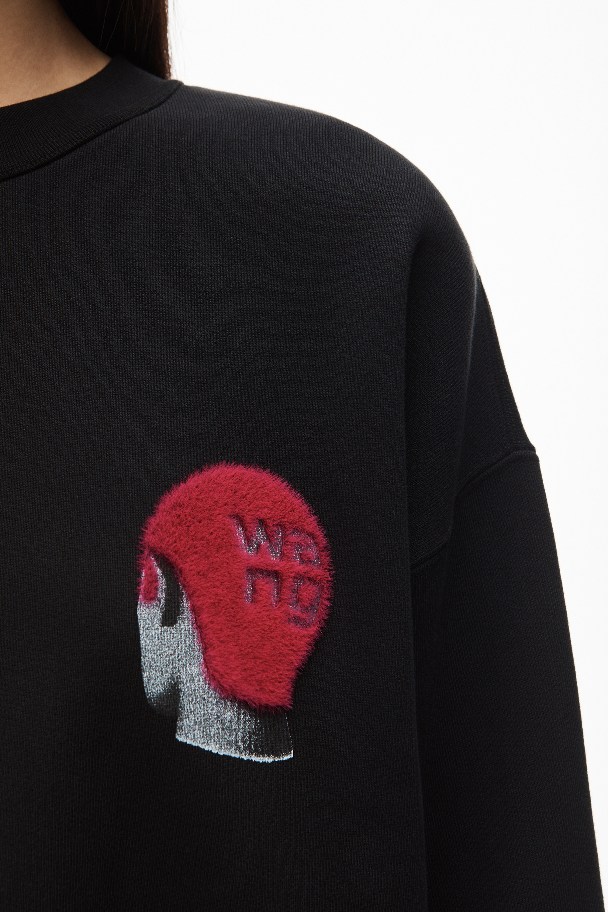 Alexander Wang Buzz-cut Logo Sweatshirt In Black