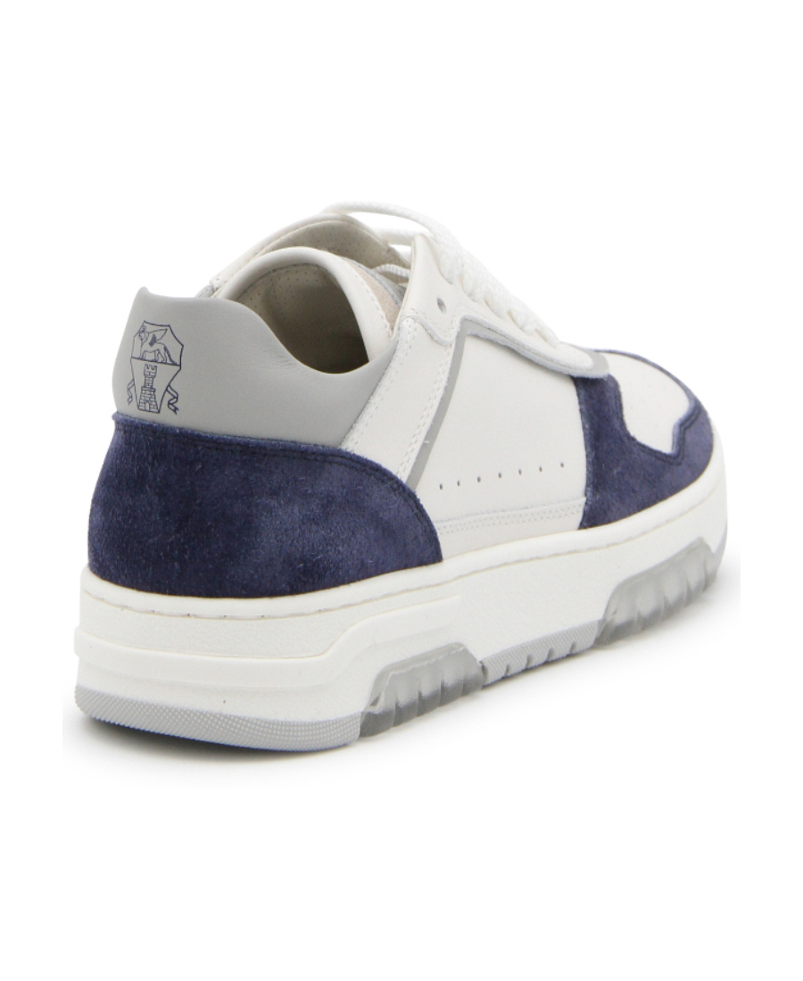 Brunello Cucinelli Logo-patch Lace-up Sneakers In White