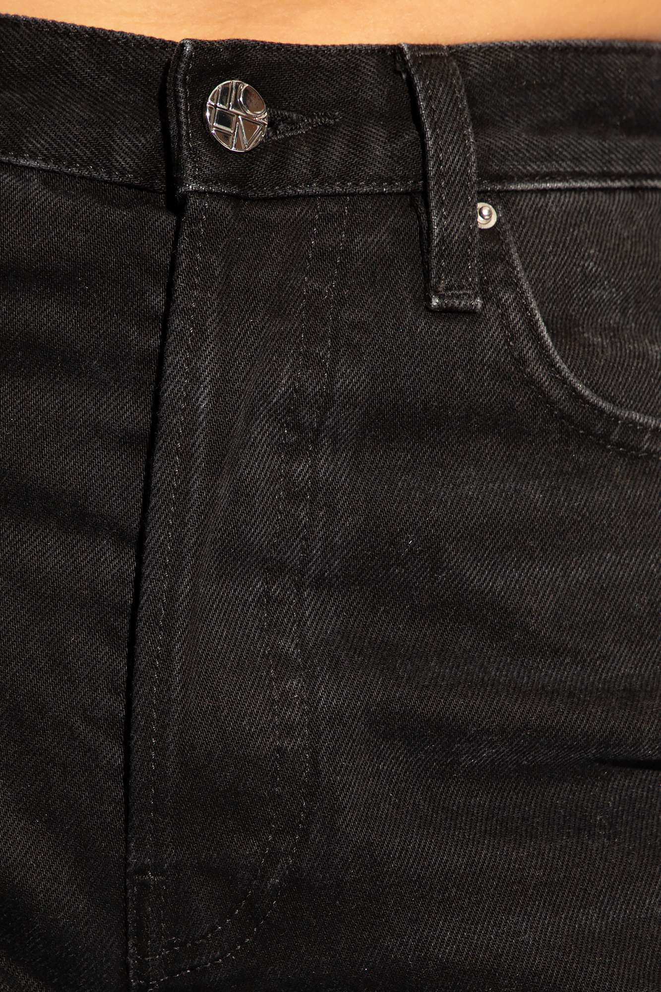 Totême Logo-patch Straight Jeans In Black