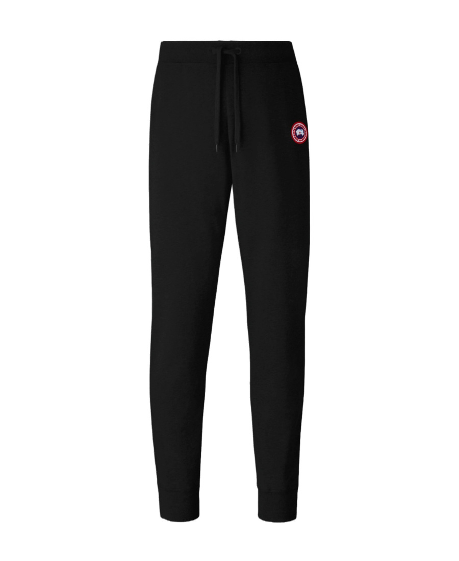 Canada Goose Men Black Cotton Logo Patch To The Front Elasticated Ankles Elasticated Drawstring Wais In Black