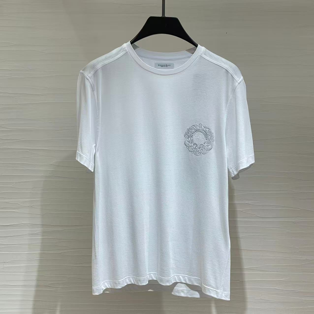 Stefano Ricci Crew Neck T-shirt In White