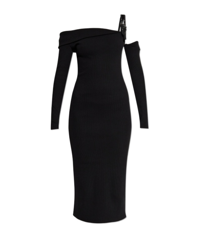 Versace Jeans Long Sleeve Dress In Black