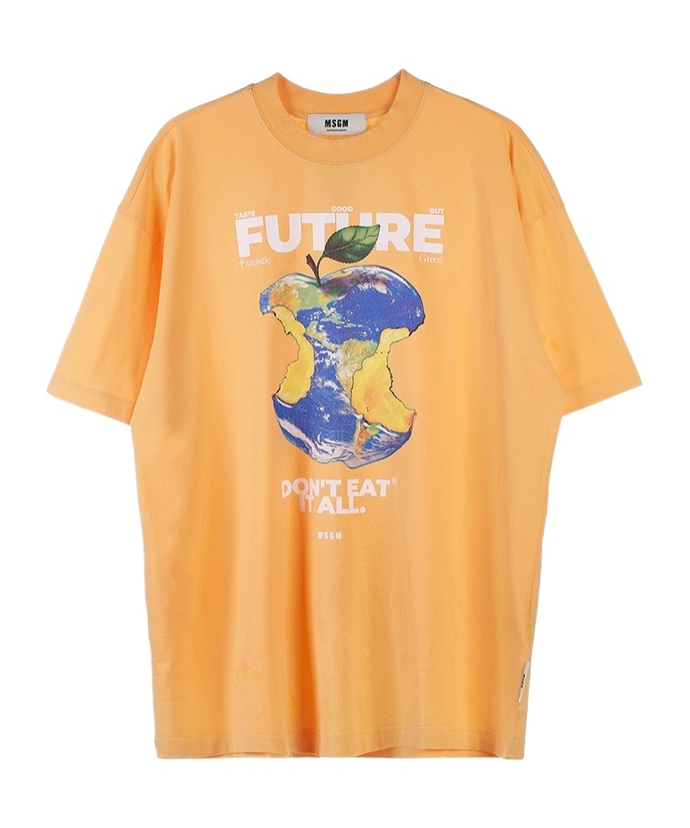 Msgm Short-sleeved T-shirt In Orange
