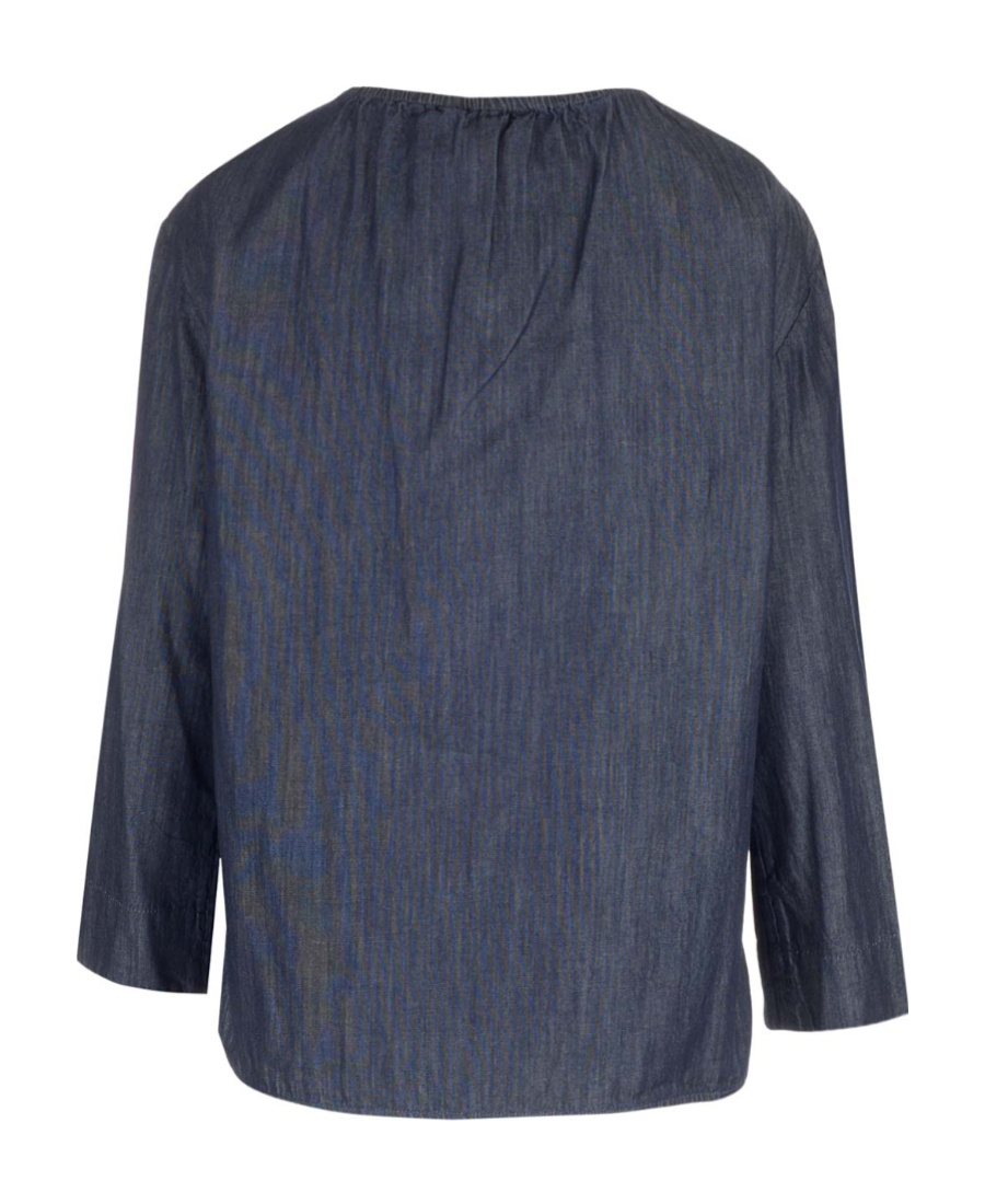 Max Mara Long-sleeve Cotton Blouse In Black