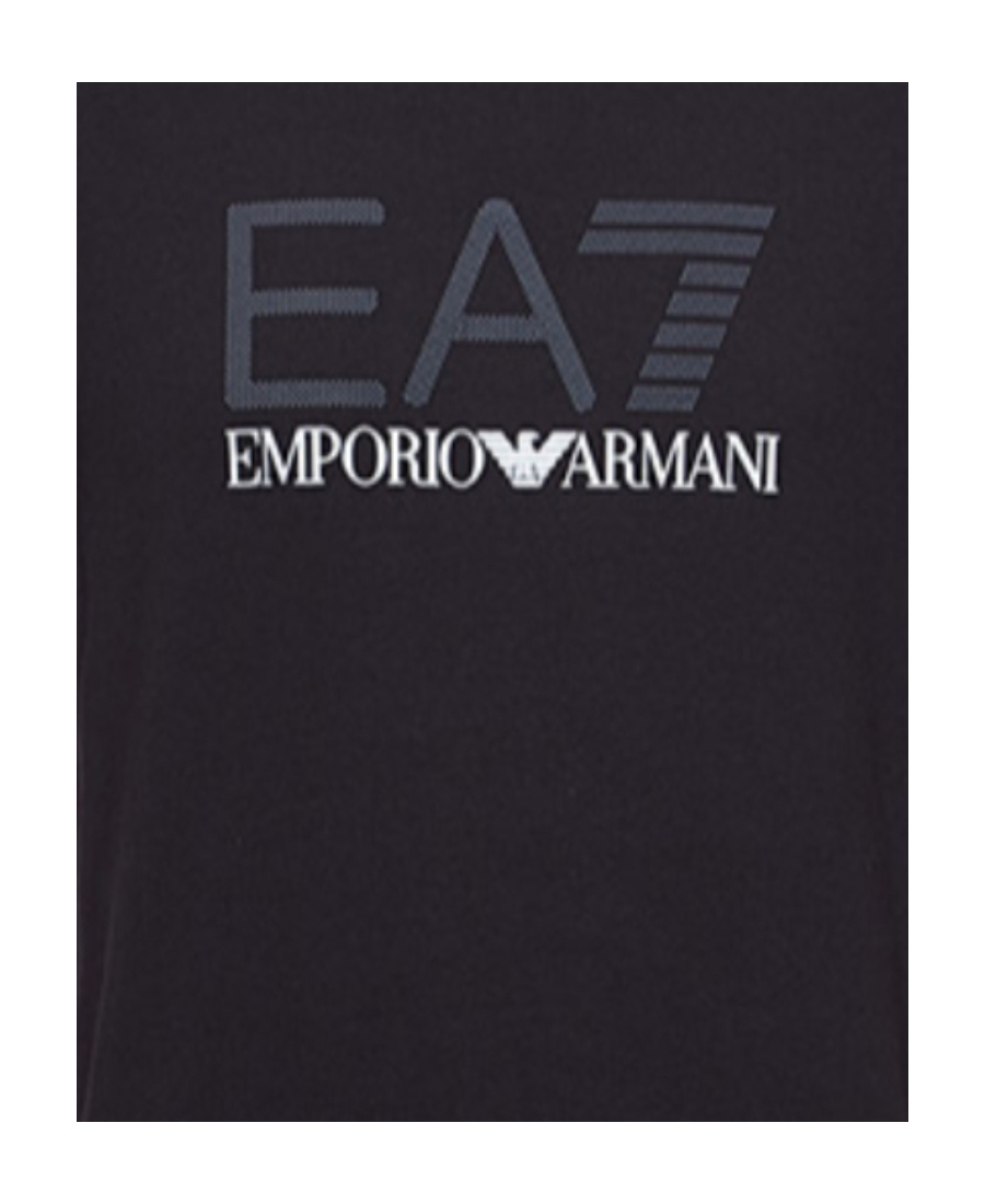 Ea7 Printed Round-necked T-shirt In Black