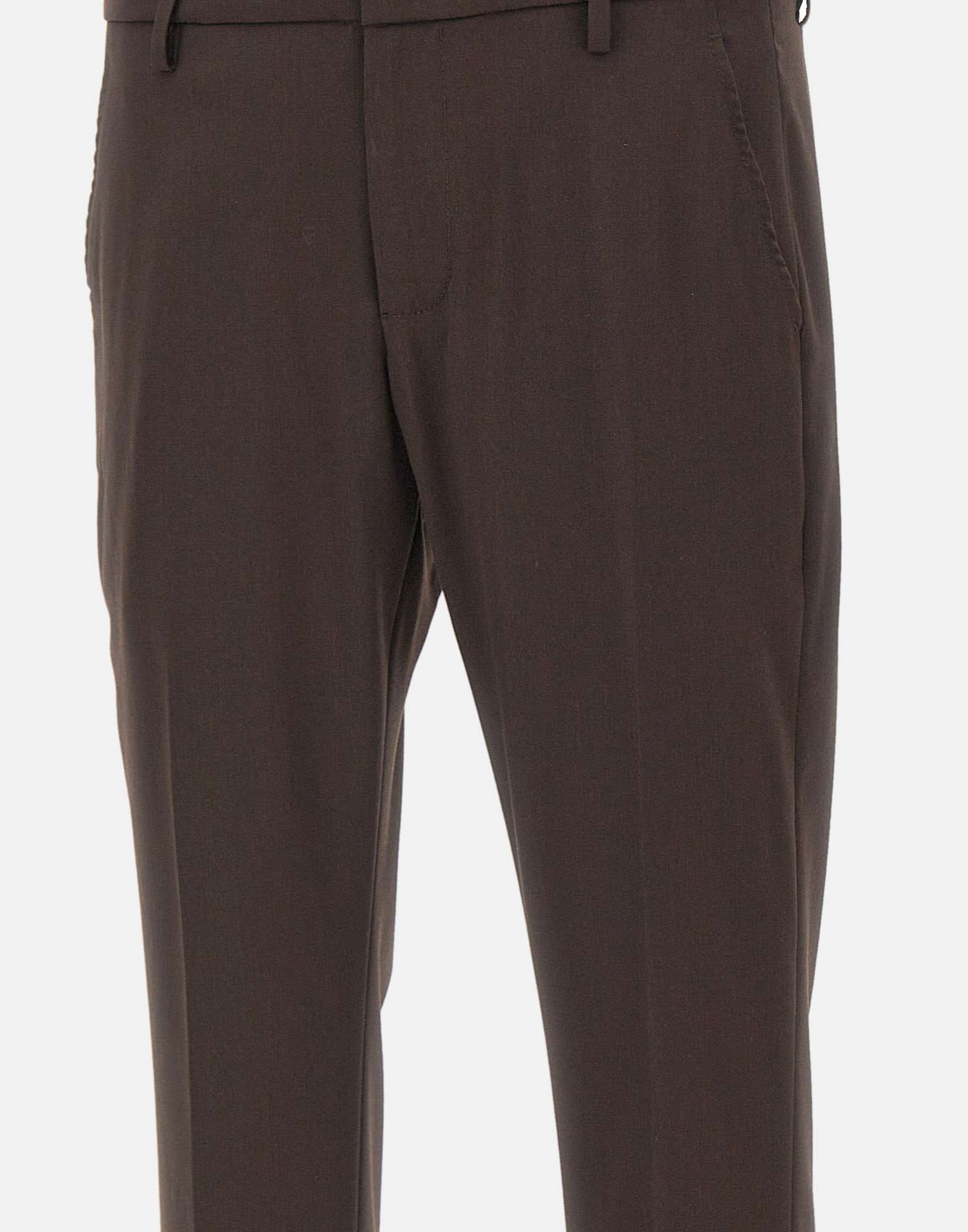 Dondup Buttoned Logo-detail Pants In Brown