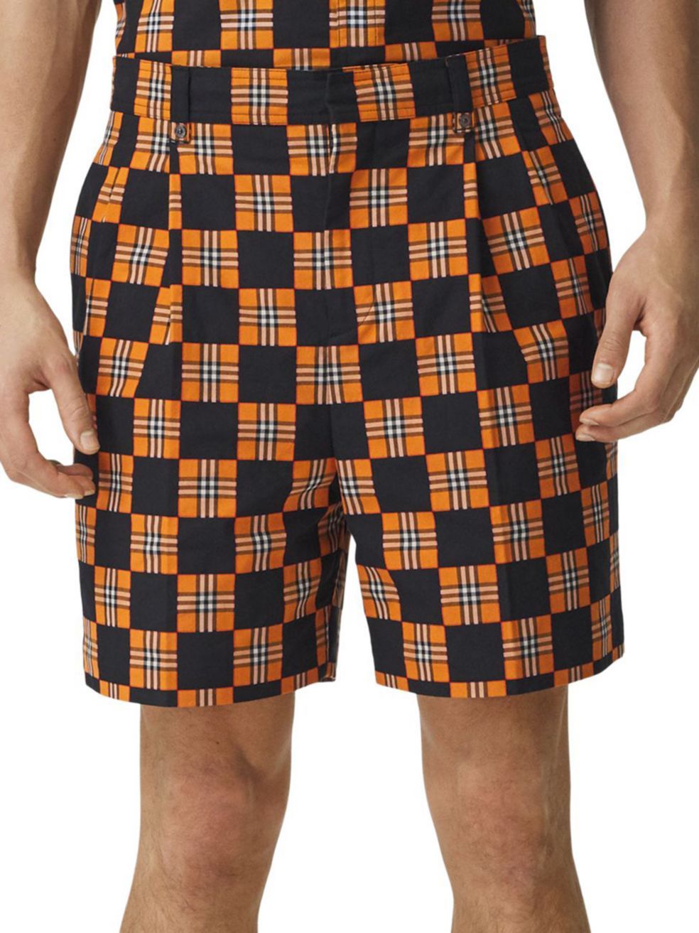 Burberry Checkerboard-print Shorts In Black