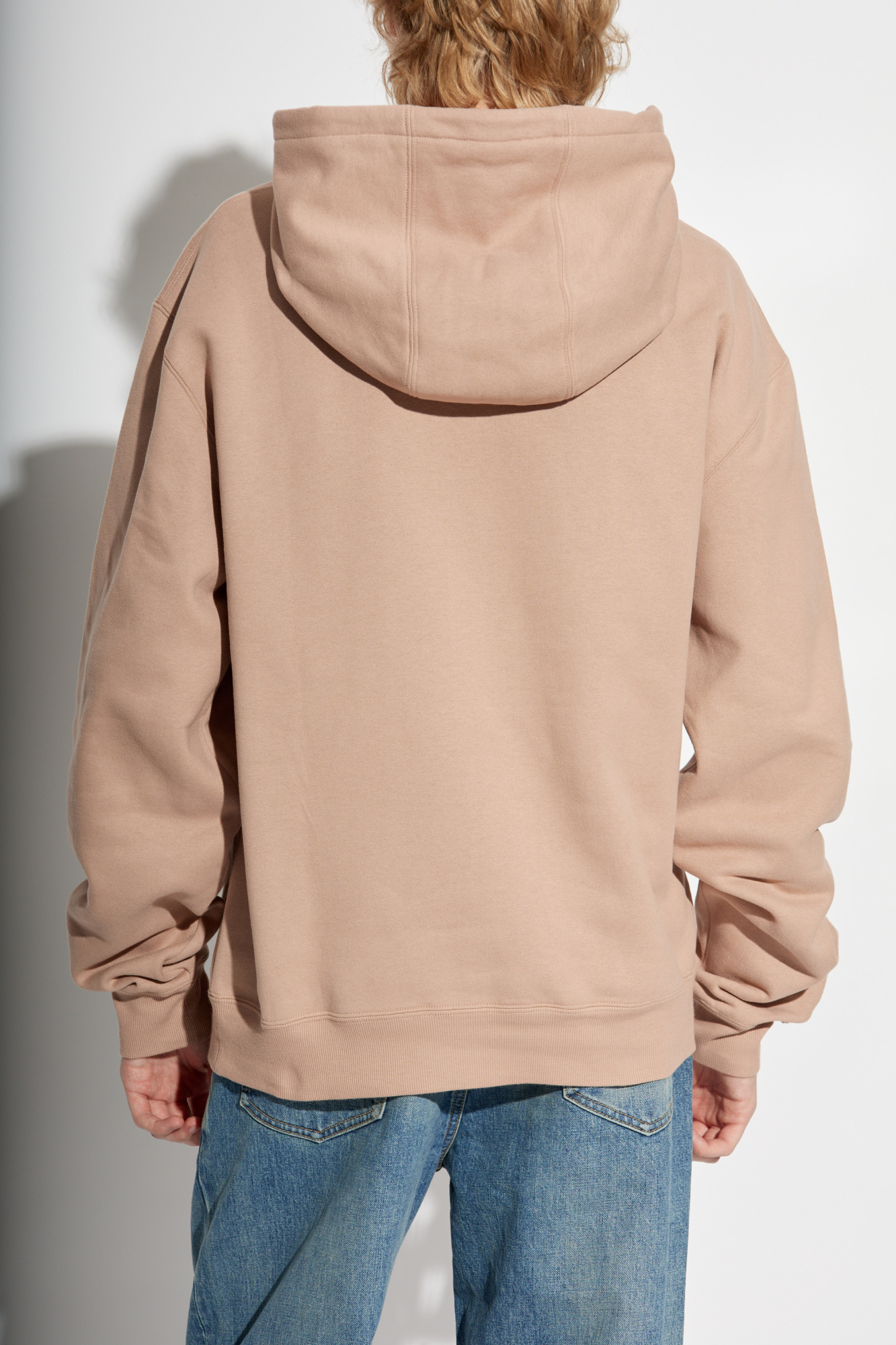 Shop Saint Laurent Logo-appliqué Hoodie In Nude