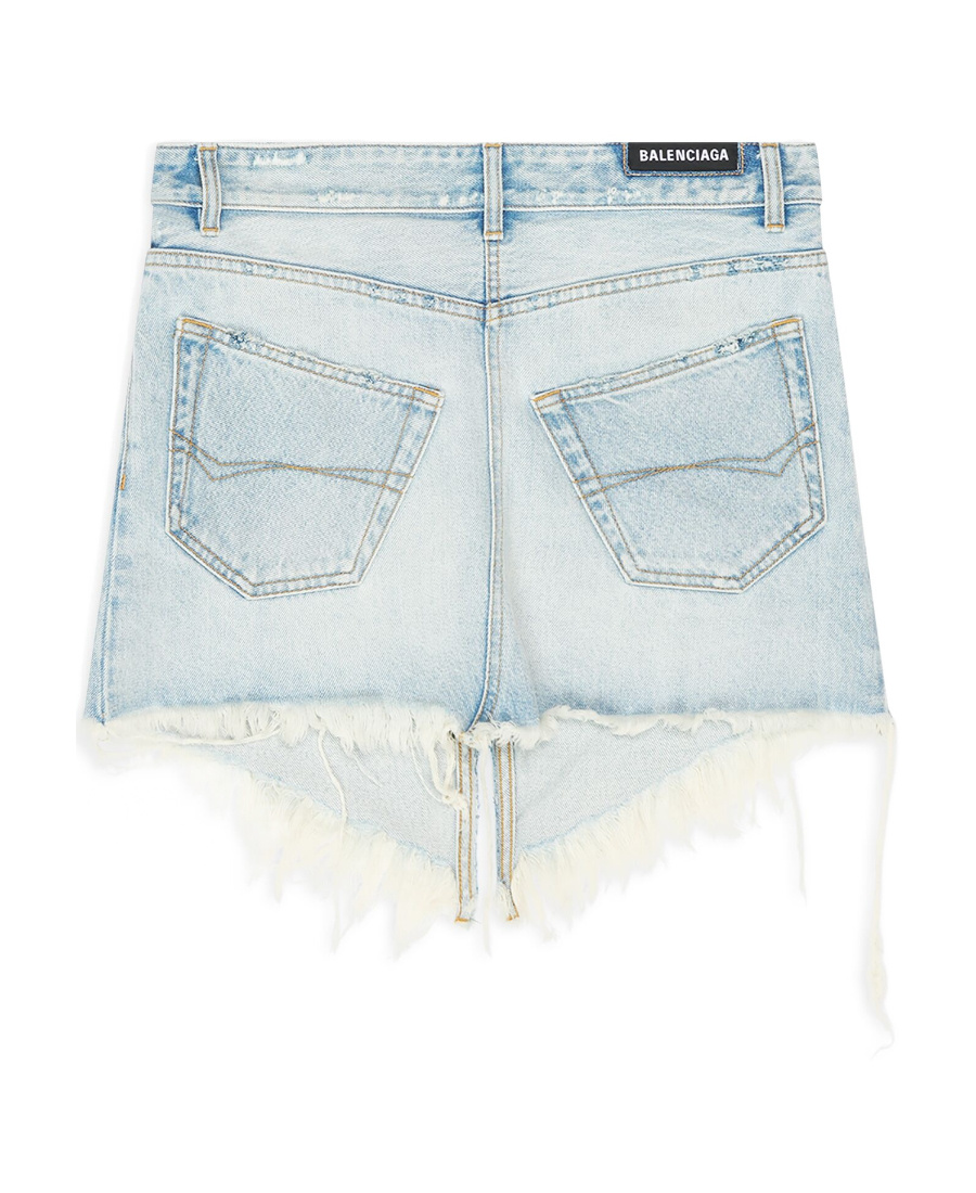 Shop Balenciaga Women's Cut-up Mini Skirt In Light Blue