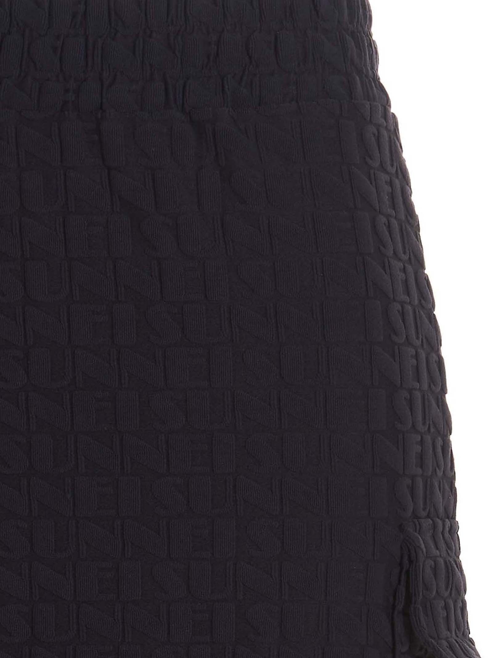 Sunnei Navy Overlapped Midi Skirt In Black