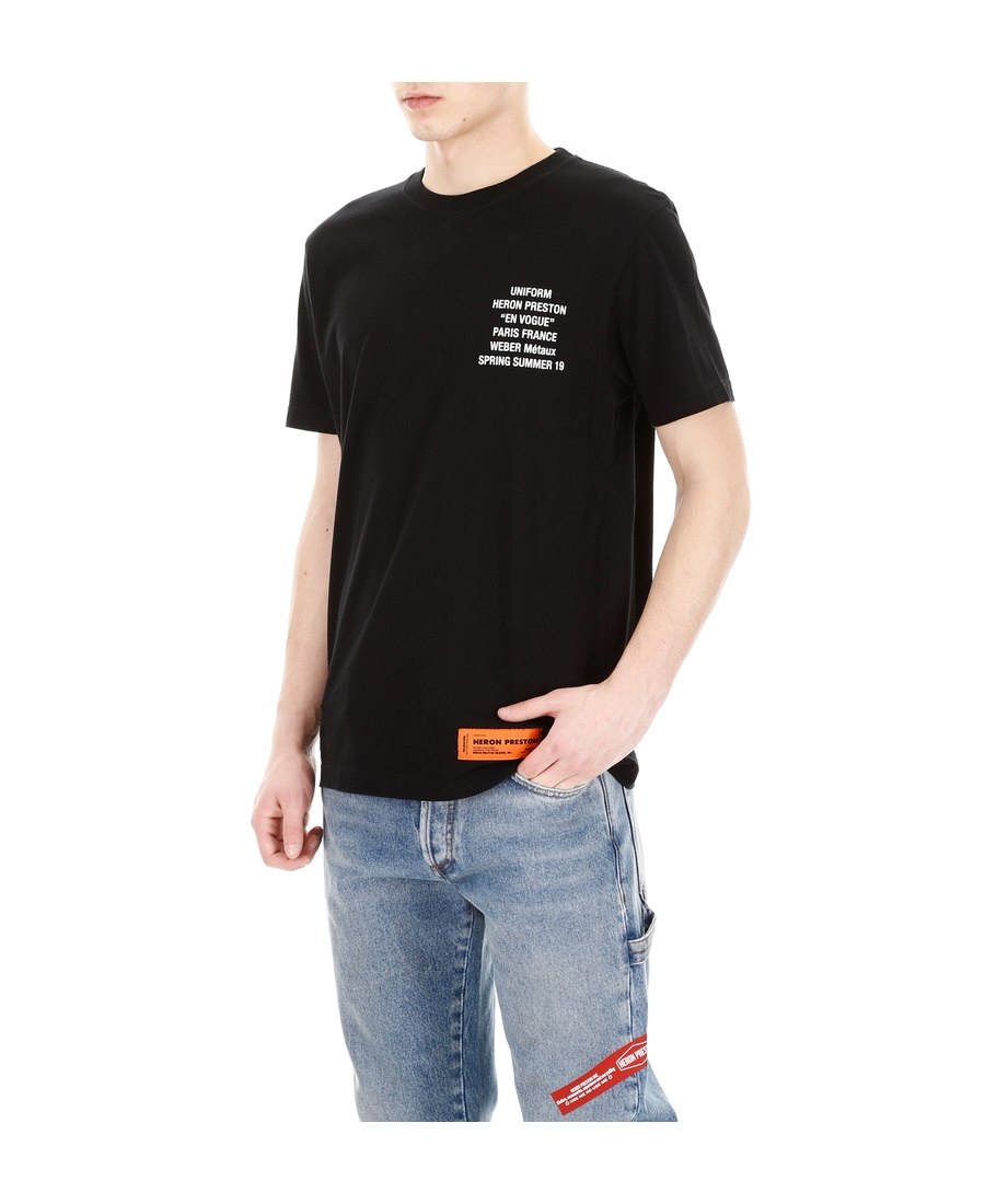 Heron Preston Black Printed T-shirt In Black