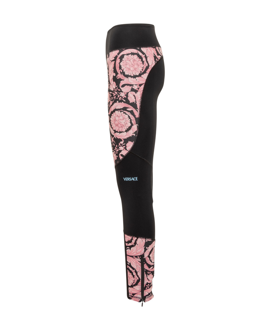 Versace Barocco-print Leggings In Black
