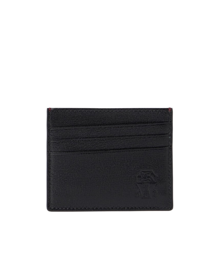 Brunello Cucinelli Leather Cardholder In Black