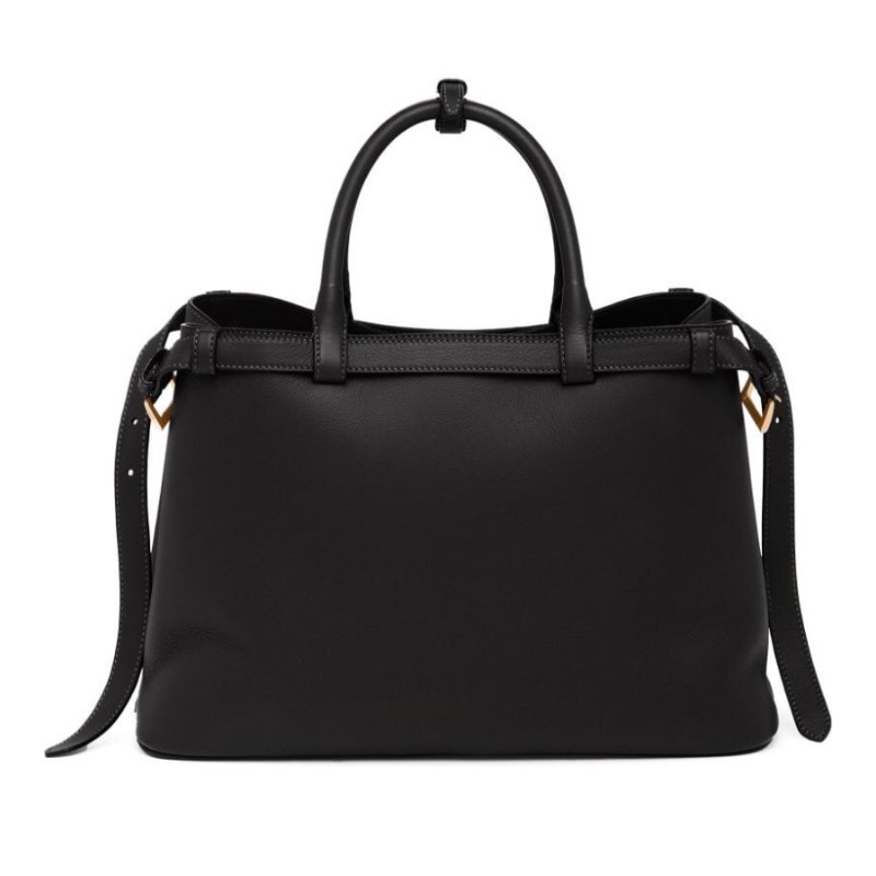 Shop Prada Medium Buckle Buckle Handbag In Black