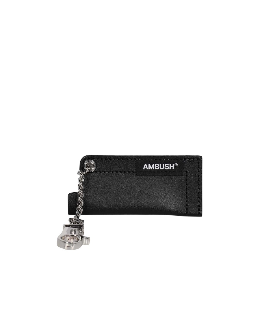 Ambush Leather Lighter Case Keychain In Black