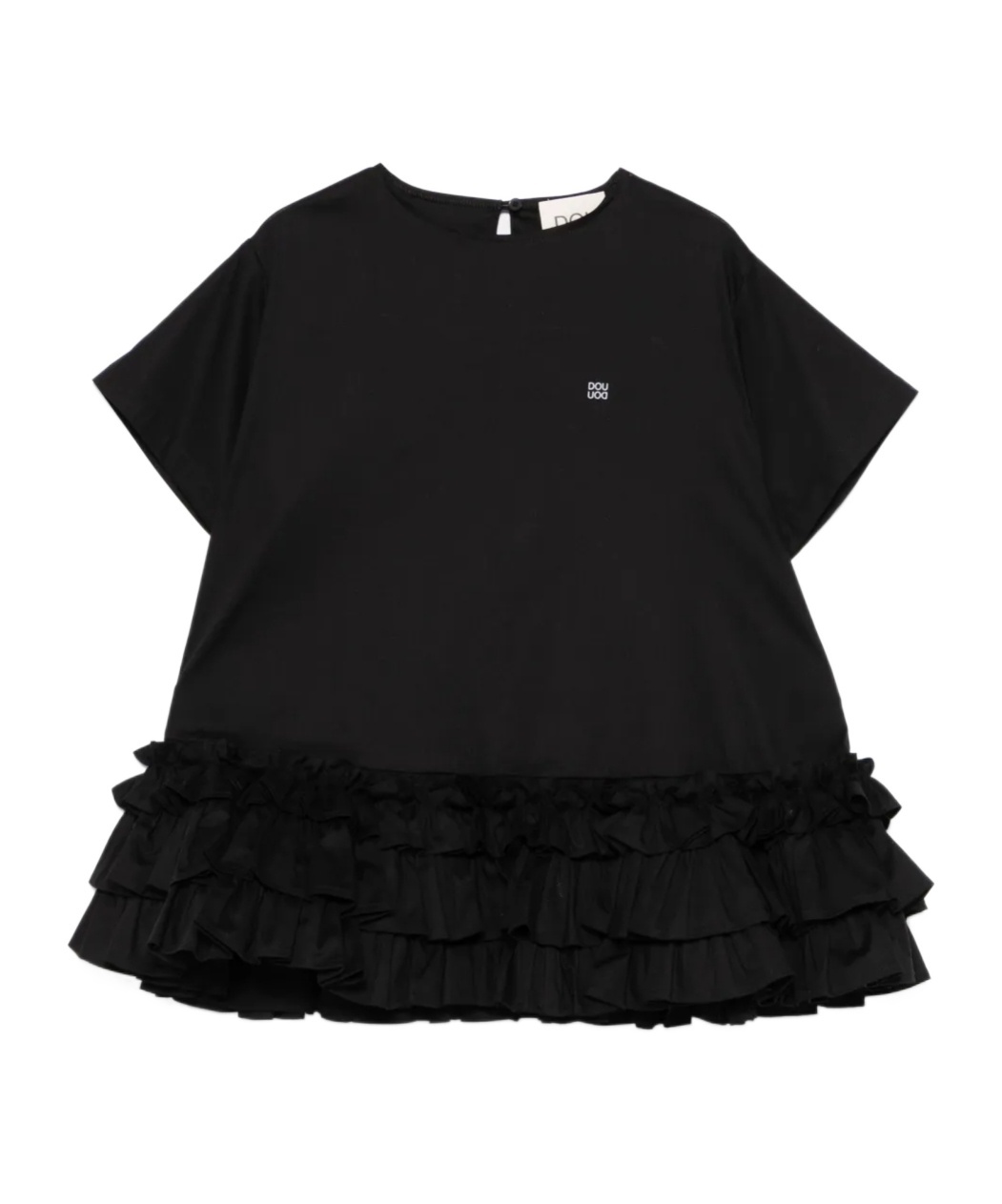 Douuod Ruffle-detail Dress In Black
