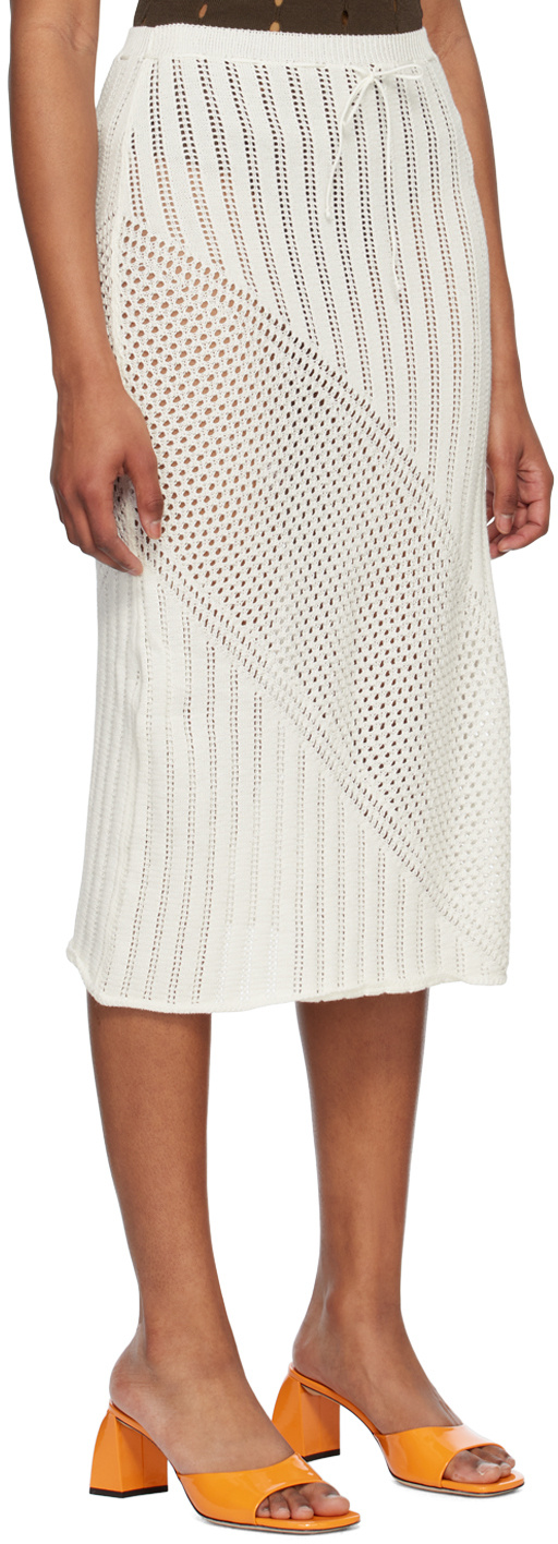 Gimaguas Bartola Open-knit Midi Skirt In White