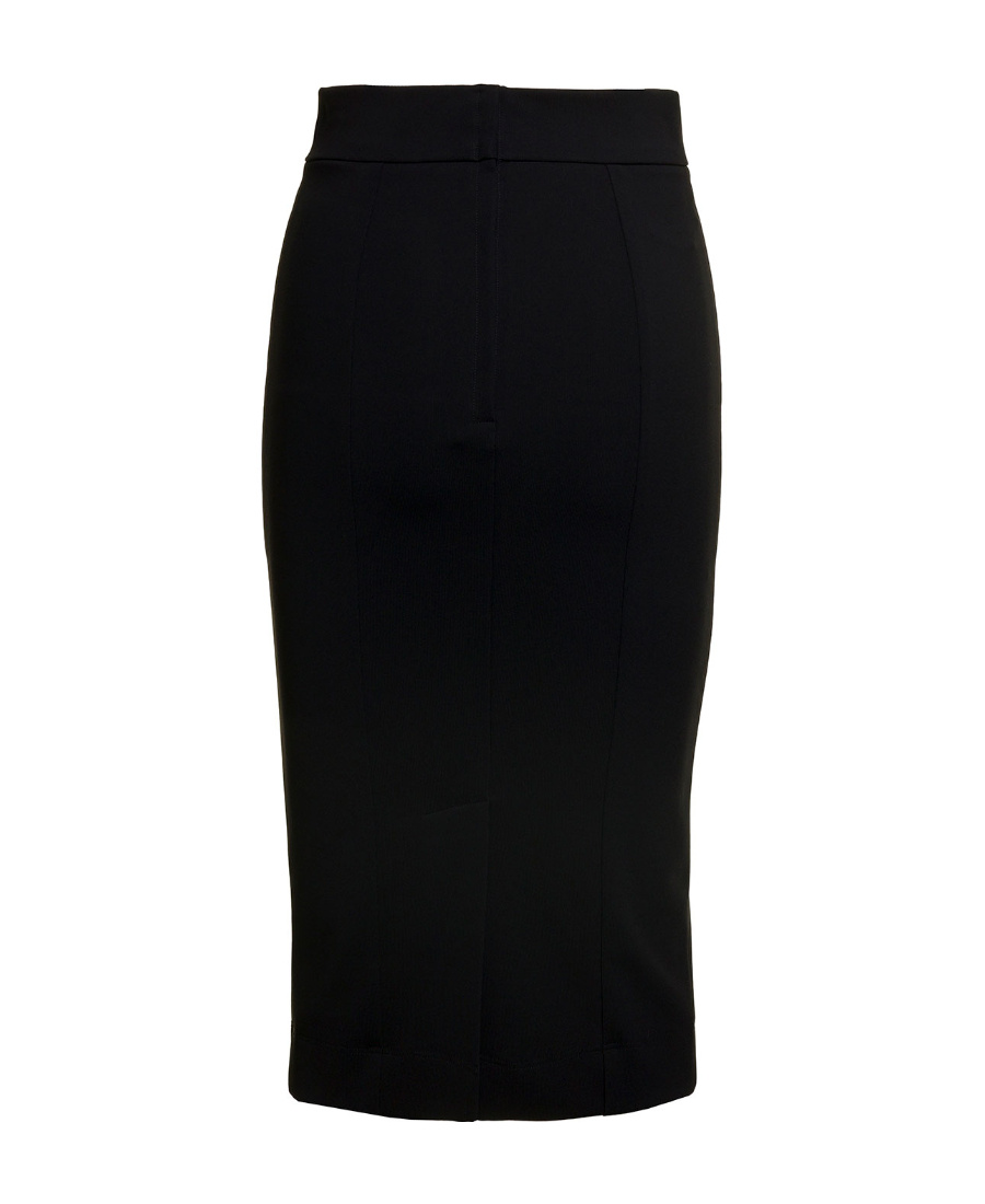 Dolce & Gabbana Midi Skirt In Powernet And Satin In Black