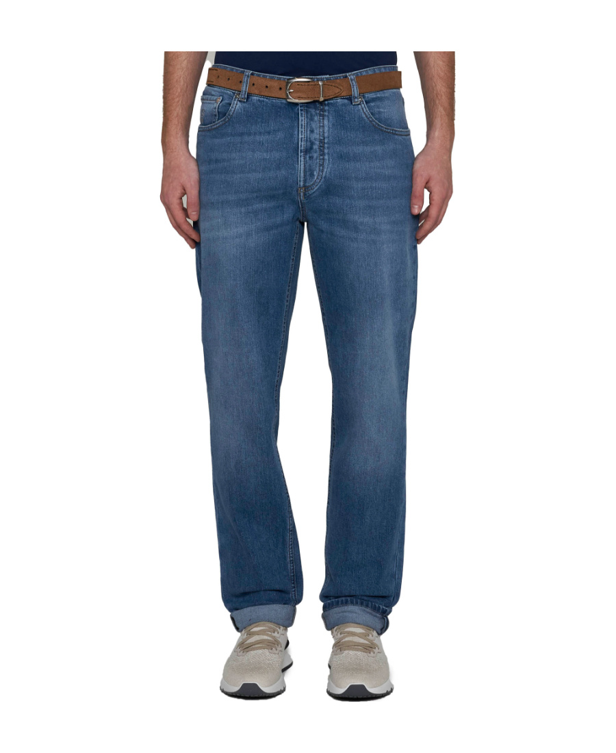 Brunello Cucinelli Rolled Cuff Denim Jeans In Blue