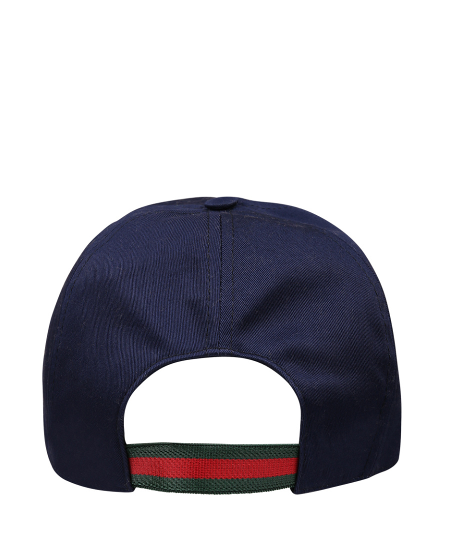 Gucci Interlocking G Logo Cotton Cap In Blue