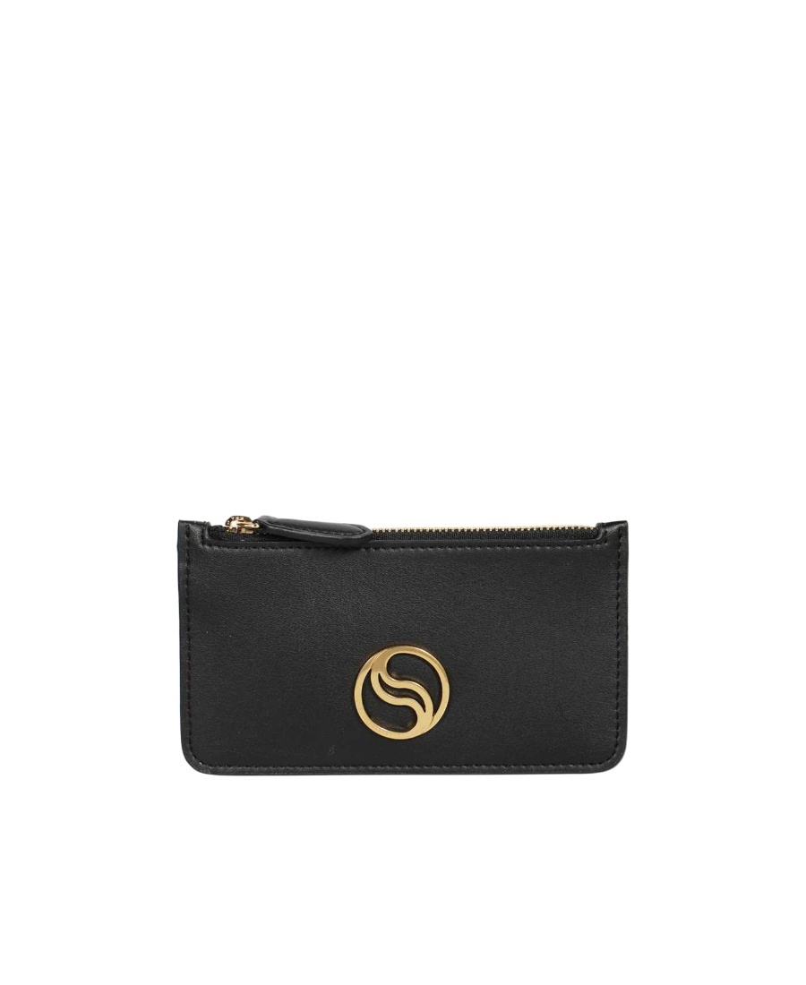 Stella Mccartney Logo Card Bag In Black