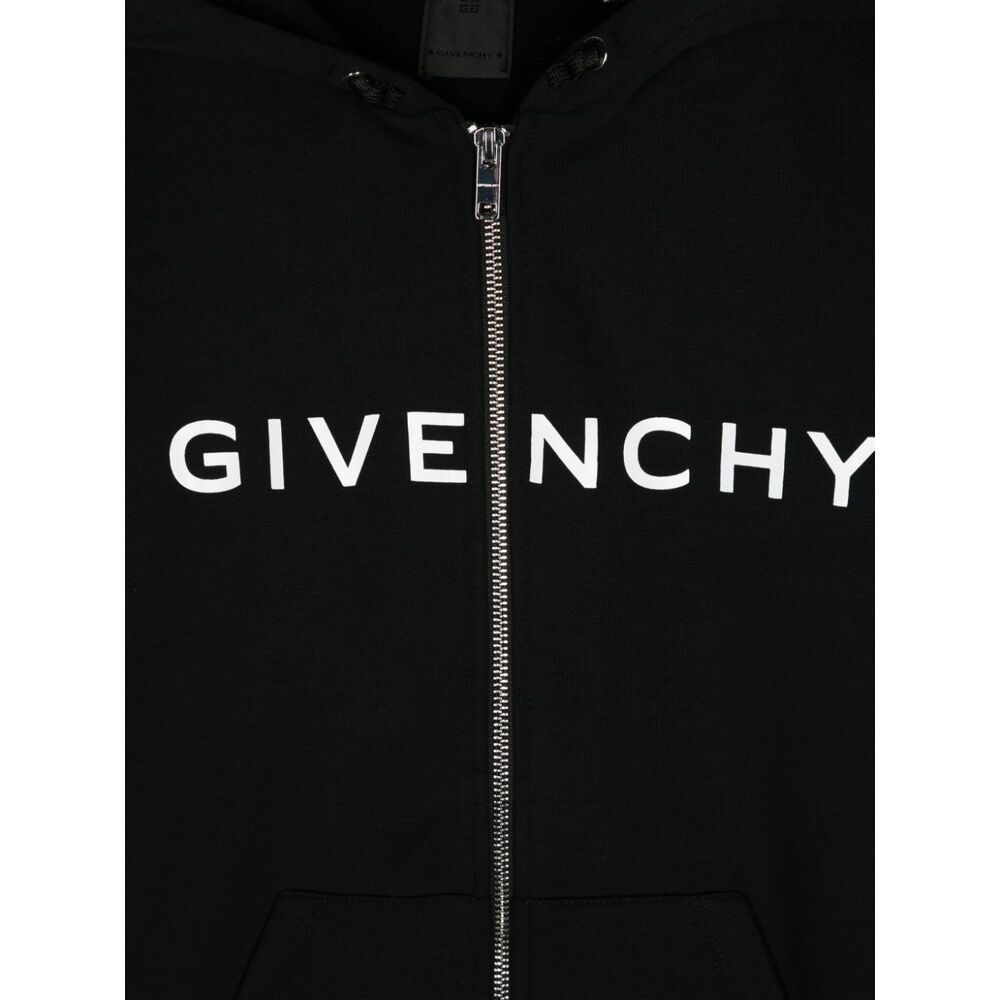 Givenchy Logo-print Cotton Hoodie In Black