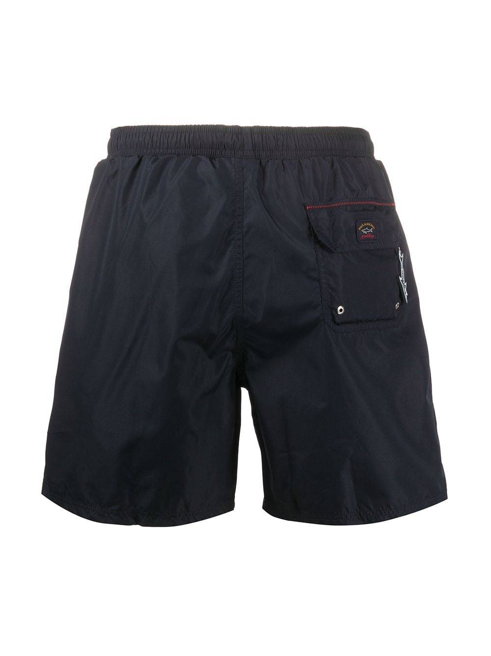 Paul & Shark Logo-patch Drawstring Swim Shorts In Black