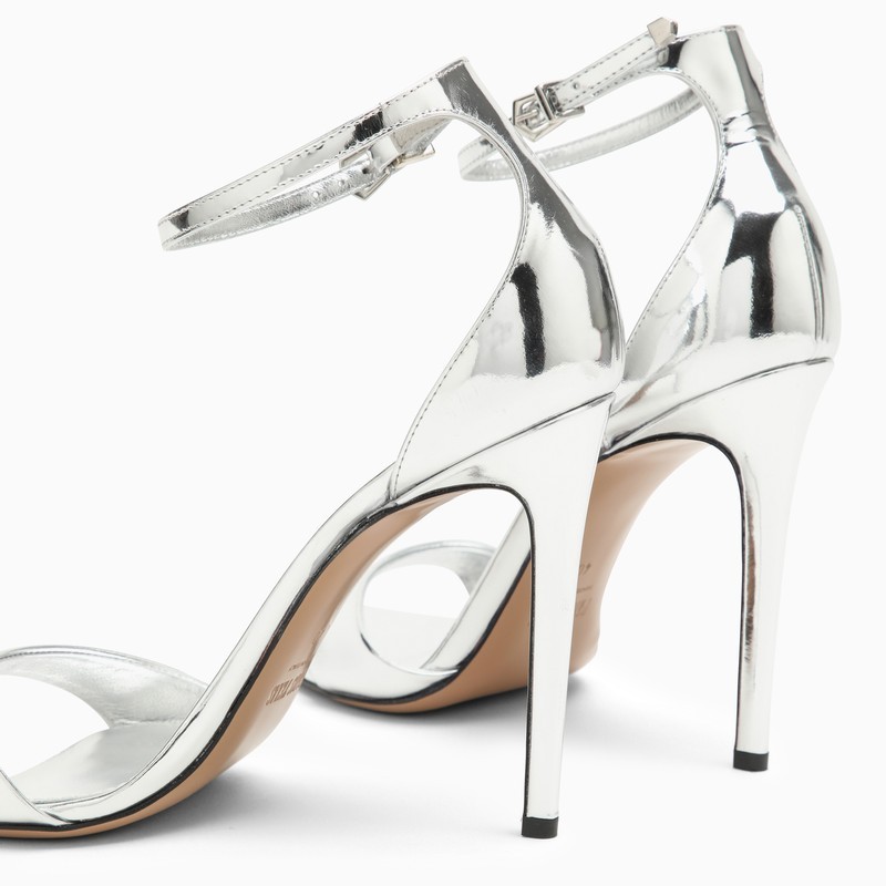 Paris Texas 105mm Stiletto Mirror Leather Sandals In White
