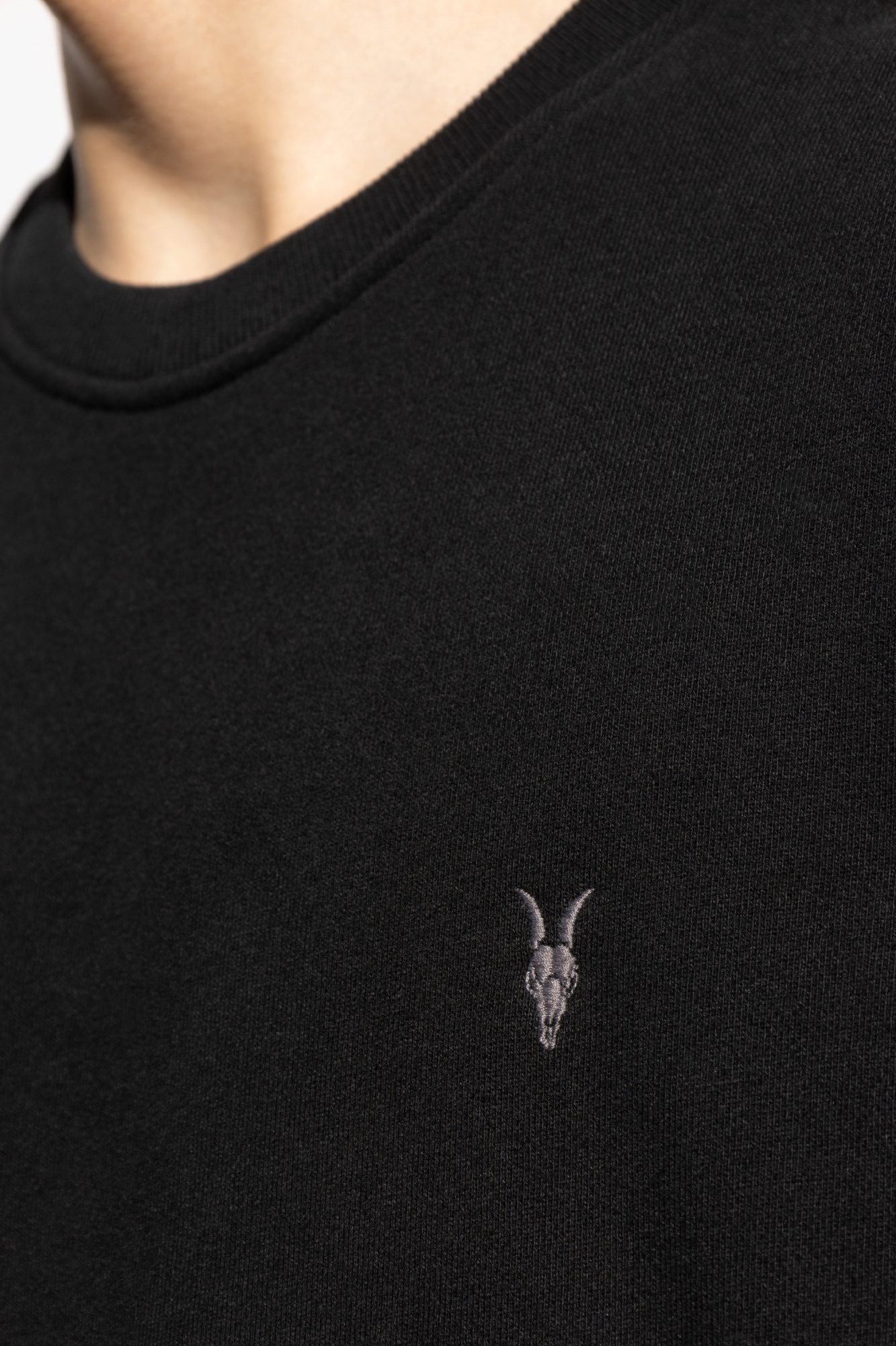 Allsaints Logo-embroidered T-shirt In Black