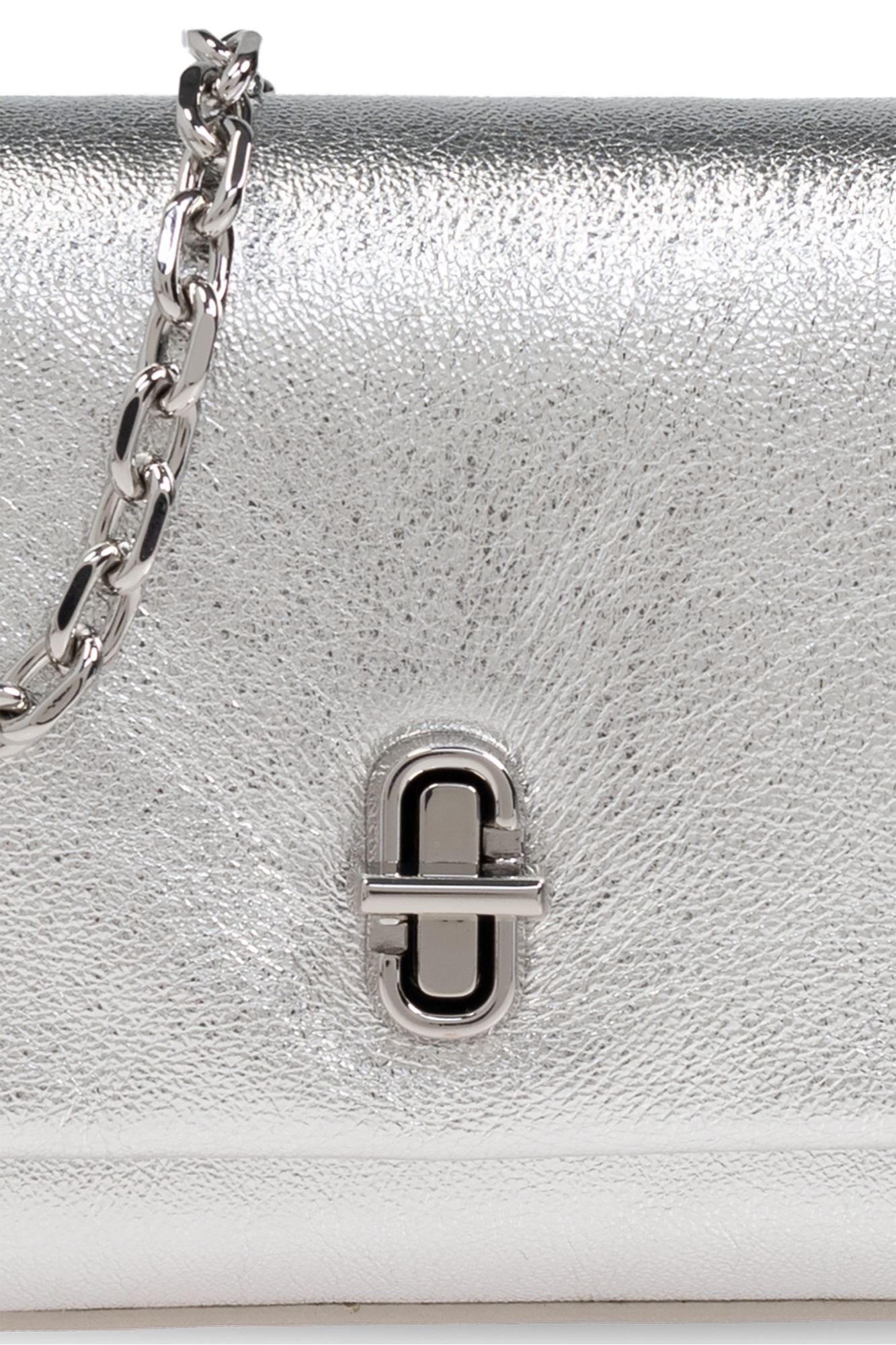 Marc Jacobs The Metallic Dual Chain Wallet In Gray