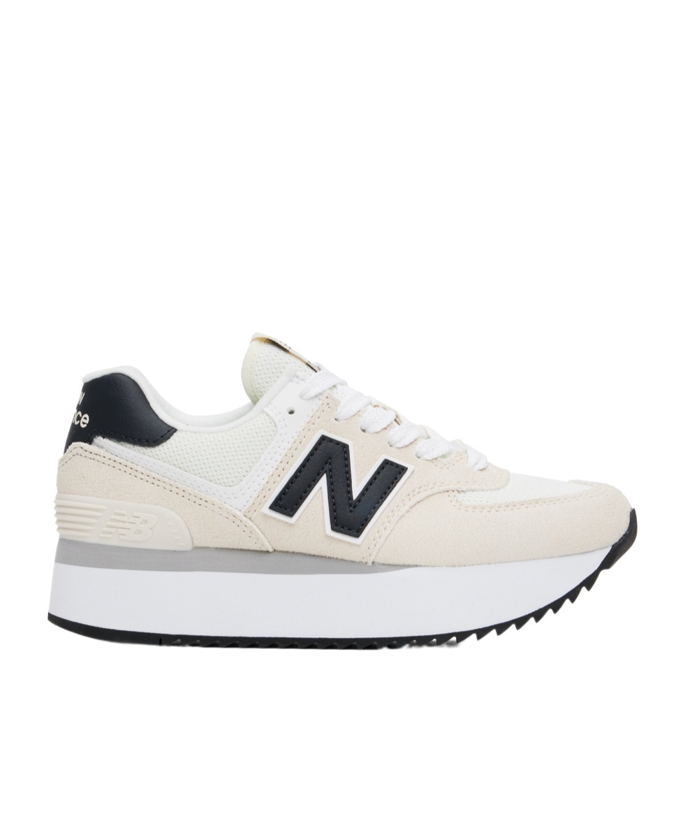Shop New Balance Beige 574 Trainers In White